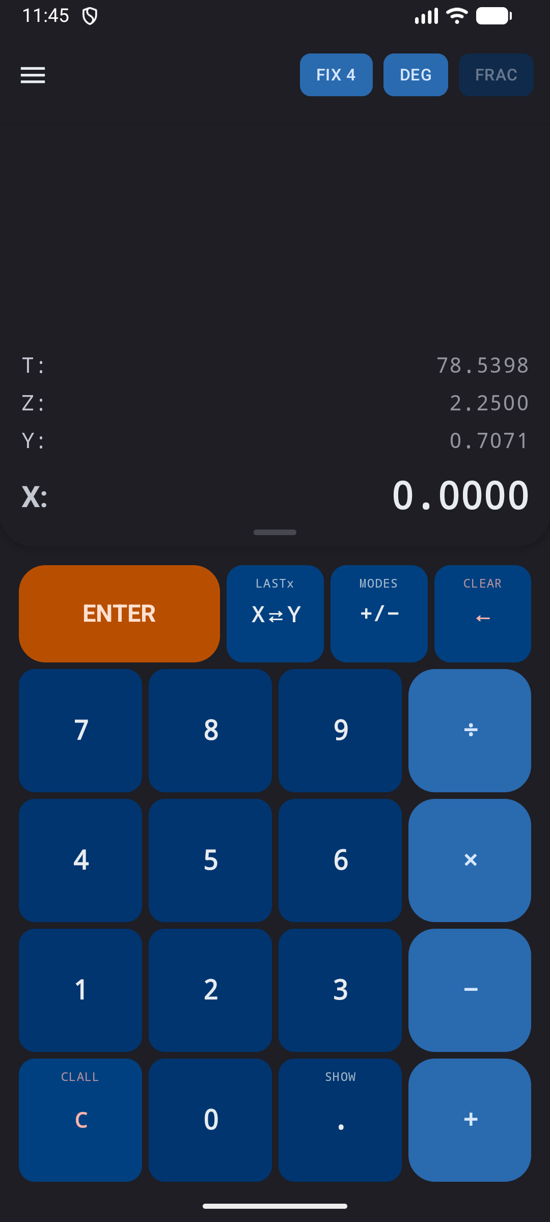 Basic keypad layout