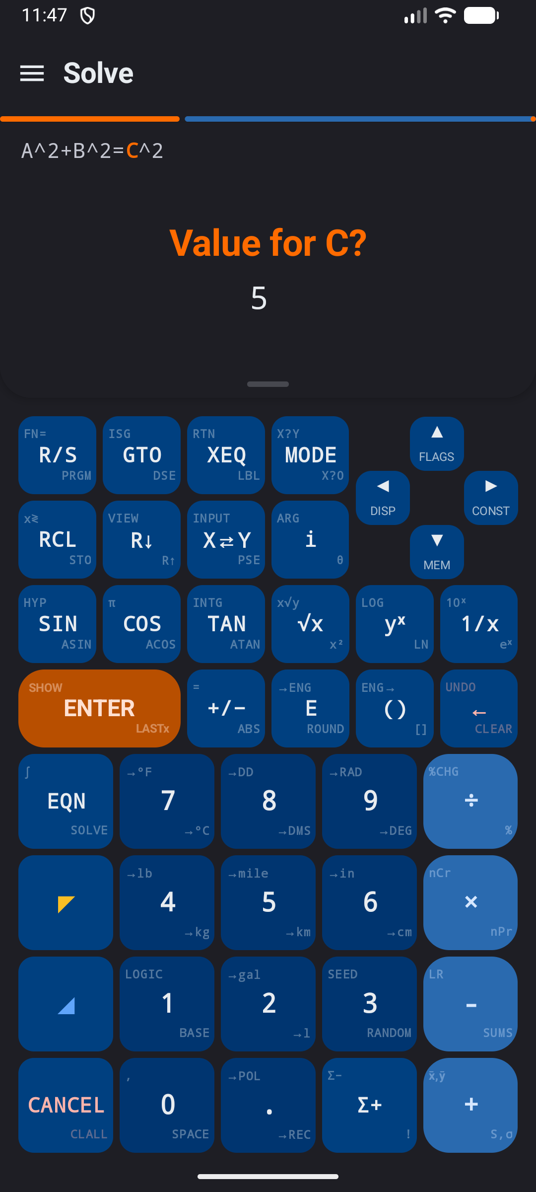 Interactive equation solver